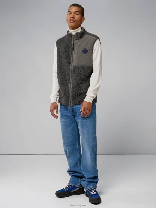 Men J.Lindeberg Volcanic Ash Zeke Pile Vest Clothing 8R622349