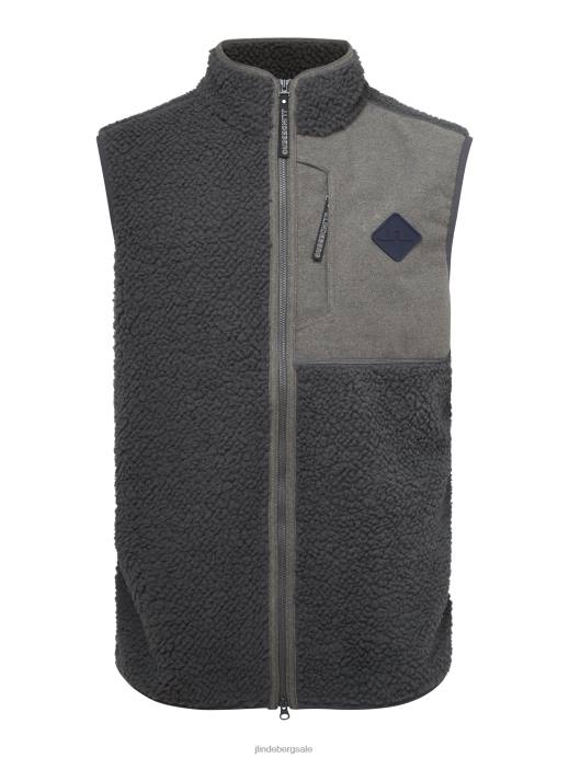 Men J.Lindeberg Volcanic Ash Zeke Pile Vest Clothing 8R622349