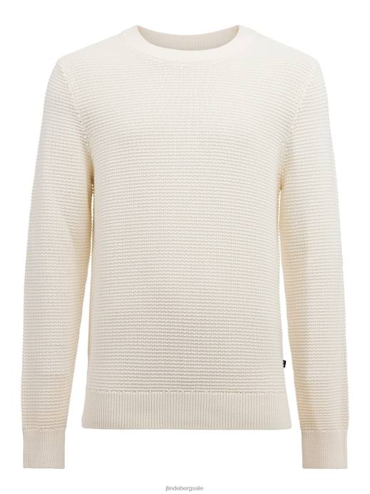 Men J.Lindeberg Whisper White Archer Structure Sweater Clothing 8R622363