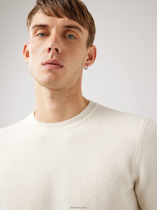Men J.Lindeberg Whisper White Cole Yak Blend Sweater Clothing 8R622368