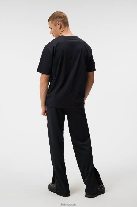 Men J.Lindeberg Black Hale Logo Patch T-shirt Clothing 8R62932