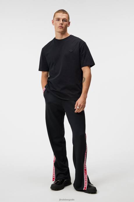 Men J.Lindeberg Black Hale Logo Patch T-shirt Clothing 8R62932