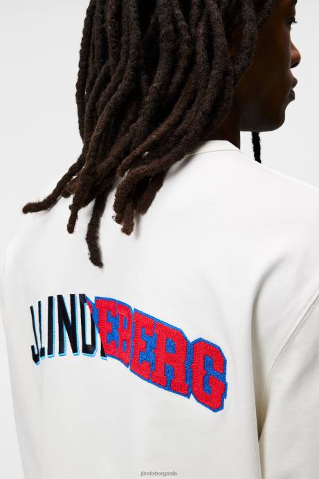 Men J.Lindeberg Cloud White Camilo Long Sleeve Graphic T-shirt Clothing 8R62967