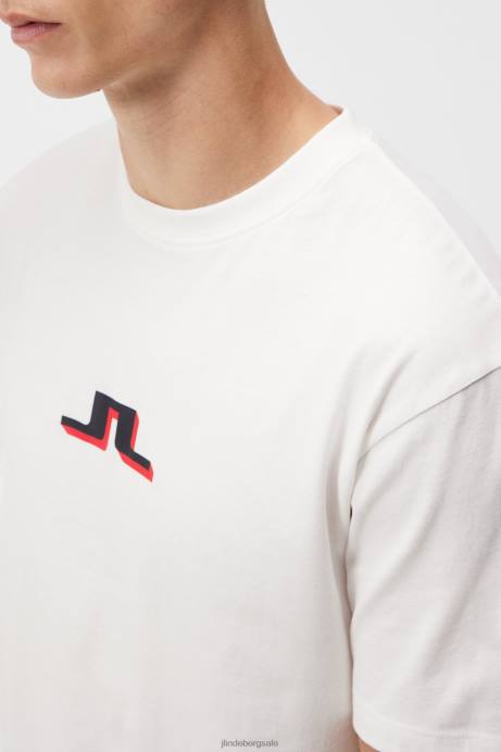 Men J.Lindeberg Cloud White Darcy Logo T-shirt Clothing 8R62934