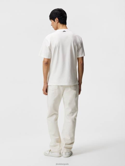 Men J.Lindeberg Cloud White Darcy Logo Tee Clothing 8R62969
