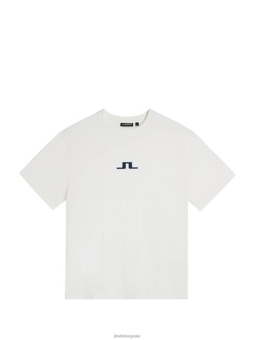 Men J.Lindeberg Cloud White Darcy Logo Tee Clothing 8R62969