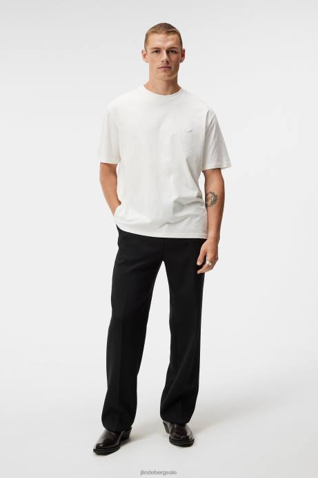 Men J.Lindeberg Cloud White Hale Logo Patch T-shirt Clothing 8R62933