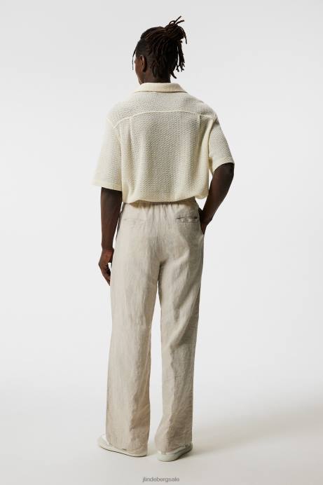 Men J.Lindeberg Cloud White Torpa Airy Structure Shirt Clothing 8R62945