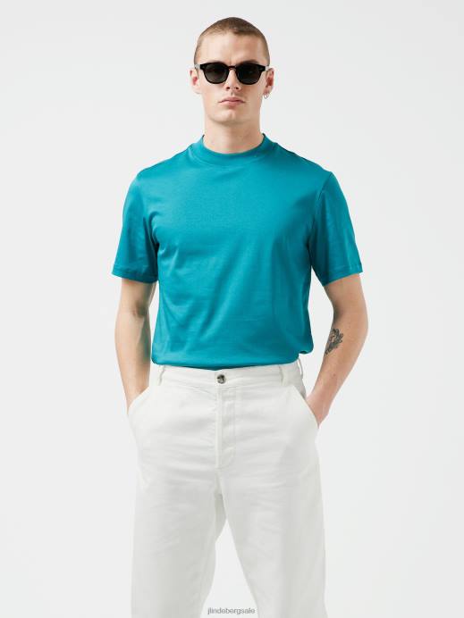 Men J.Lindeberg Deep Lake Ace Mock Neck T-shirt Clothing 8R622147