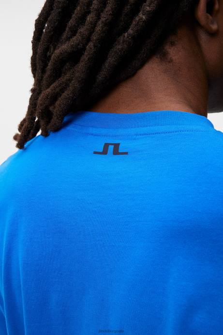 Men J.Lindeberg Lapis Blue Darcy Logo Tee Clothing 8R62971