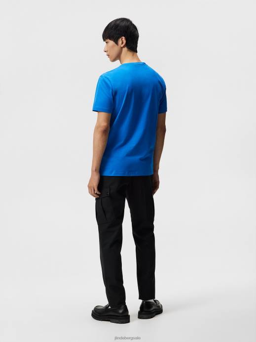 Men J.Lindeberg Lapis Blue Sid Basic Cotton Tee Clothing 8R62979
