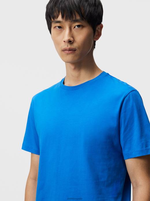 Men J.Lindeberg Lapis Blue Sid Basic Cotton Tee Clothing 8R62979