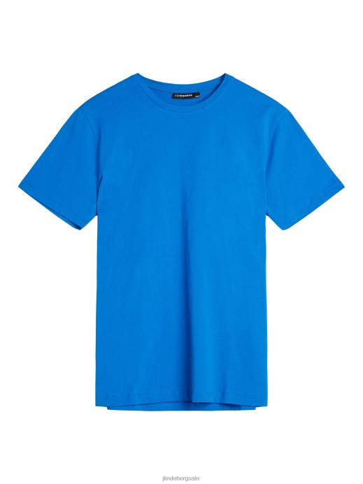 Men J.Lindeberg Lapis Blue Sid Basic Cotton Tee Clothing 8R62979