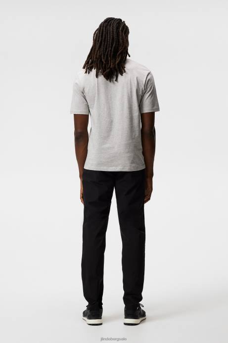 Men J.Lindeberg Light Grey Melange Dale Diamond Patch T-shirt Clothing 8R62980