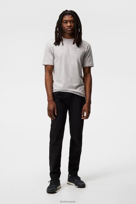 Men J.Lindeberg Light Grey Melange Dale Diamond Patch T-shirt Clothing 8R62980