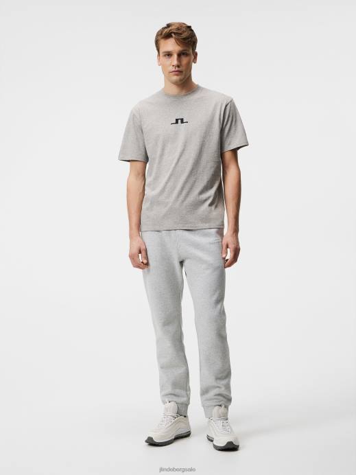 Men J.Lindeberg Light Grey Melange Darcy Logo Tee Clothing 8R62972