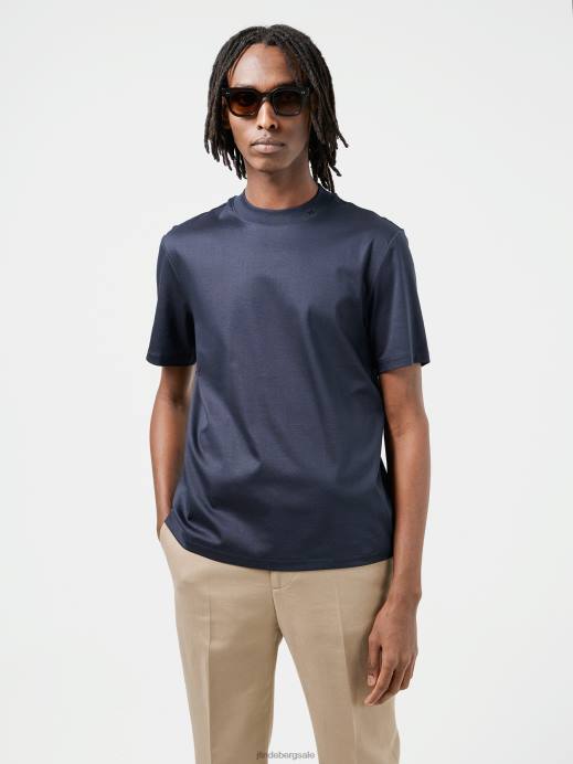 Men J.Lindeberg Navy Ace Mock Neck T-shirt Clothing 8R622157