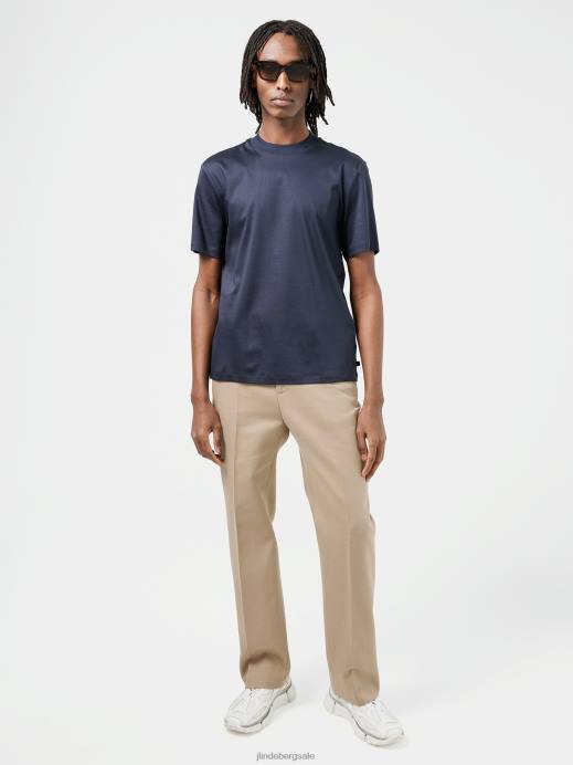 Men J.Lindeberg Navy Ace Mock Neck T-shirt Clothing 8R622157