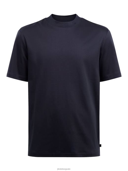 Men J.Lindeberg Navy Ace Mock Neck T-shirt Clothing 8R622157