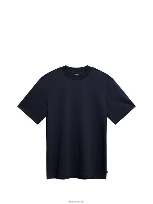 Men J.Lindeberg Navy Ace Mock Neck T-shirt Clothing 8R62950