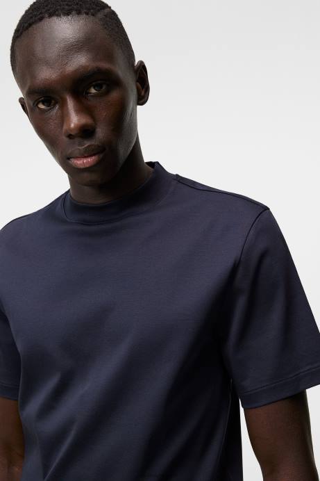 Men J.Lindeberg Navy Ace Mock Neck T-shirt Clothing 8R62974