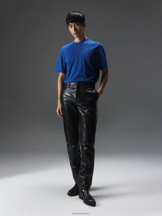 Men J.Lindeberg Navy Peony Adan Patch Mock Neck Tee Clothing 8R622137