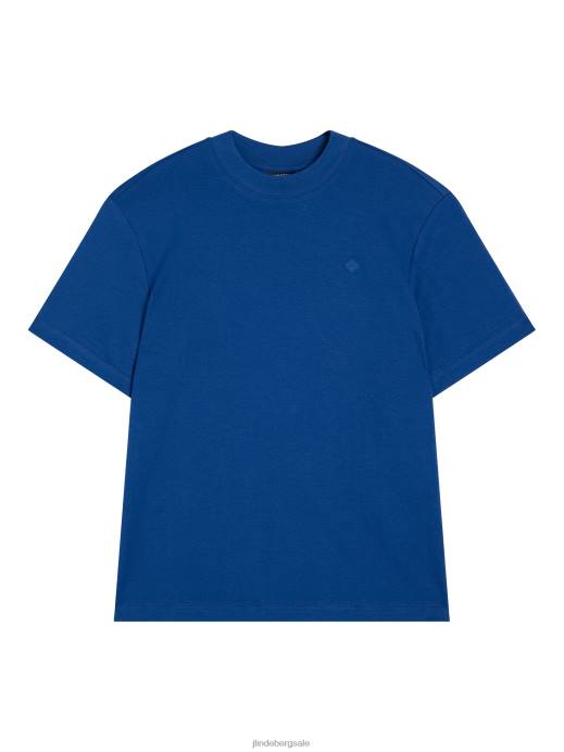 Men J.Lindeberg Navy Peony Adan Patch Mock Neck Tee Clothing 8R622137