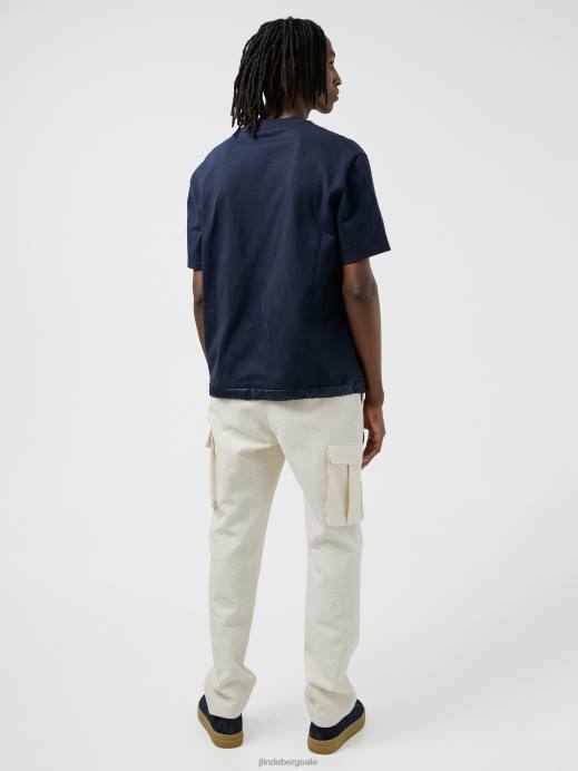 Men J.Lindeberg Navy Ross Hybrid T-shirt Clothing 8R622144