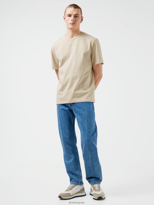 Men J.Lindeberg Safari Beige Collin Logo Print T-shirt Clothing 8R622143