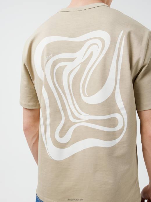 Men J.Lindeberg Safari Beige Collin Logo Print T-shirt Clothing 8R622143