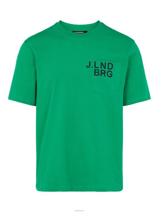 Men J.Lindeberg Spring Green Dale Chest Pocket T-shirt Clothing 8R622162
