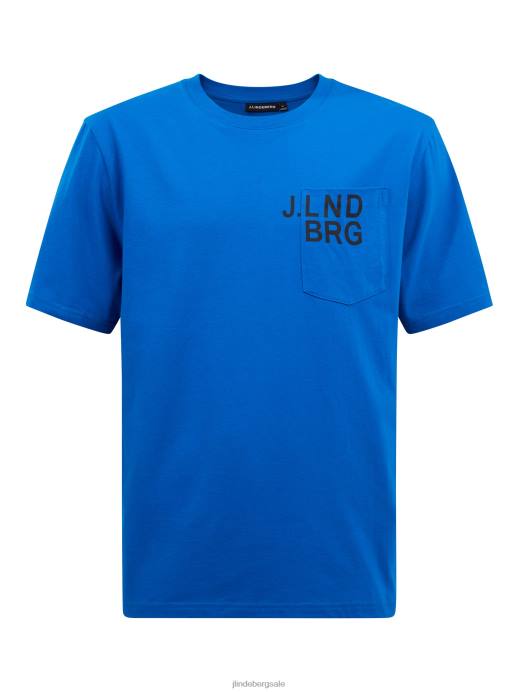 Men J.Lindeberg True Blue Dale Chest Pocket T-shirt Clothing 8R622163