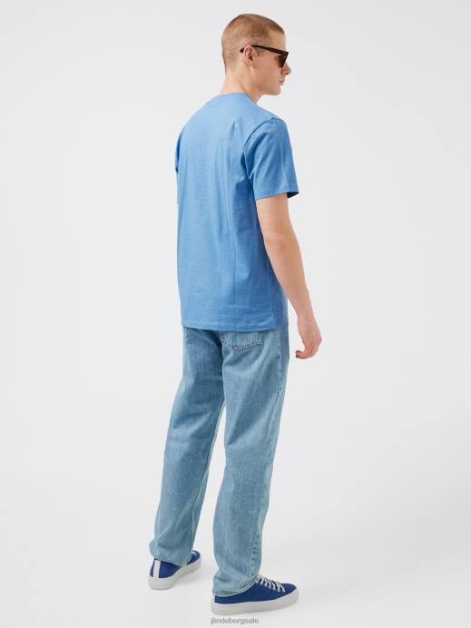 Men J.Lindeberg Ultramarine Sid Overdyed Melange T-shirt Clothing 8R622140