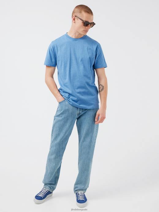 Men J.Lindeberg Ultramarine Sid Overdyed Melange T-shirt Clothing 8R622140