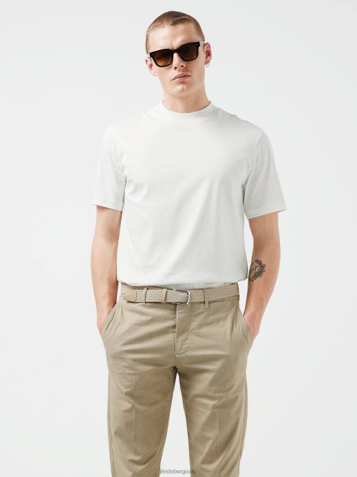 Men J.Lindeberg White Ace Mock Neck T-shirt Clothing 8R622146