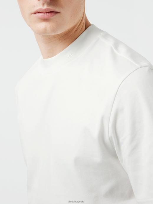 Men J.Lindeberg White Ace Mock Neck T-shirt Clothing 8R622146
