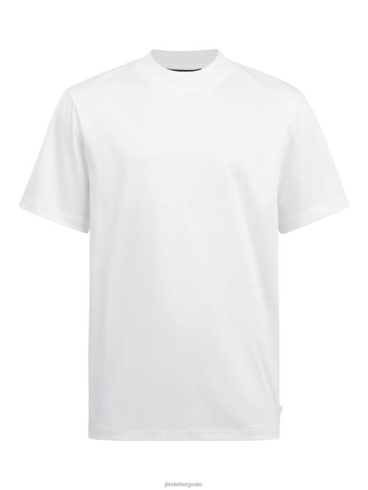 Men J.Lindeberg White Ace Mock Neck T-shirt Clothing 8R622155