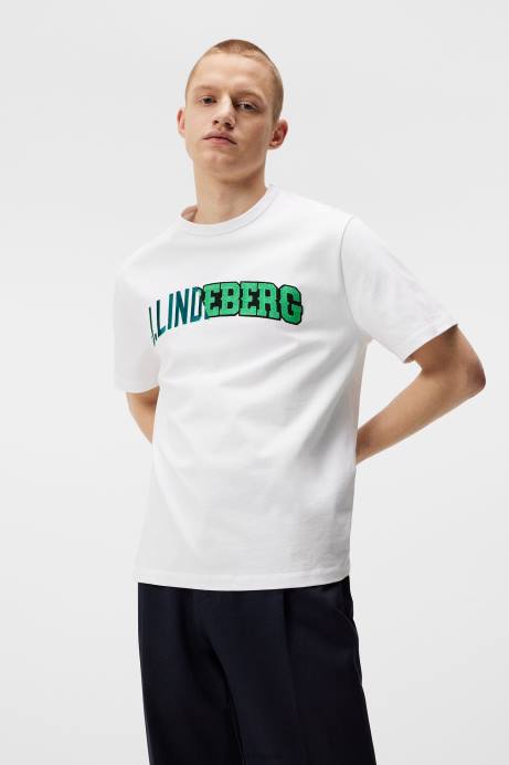 Men J.Lindeberg White Camilo Graphic T-shirt Clothing 8R62968