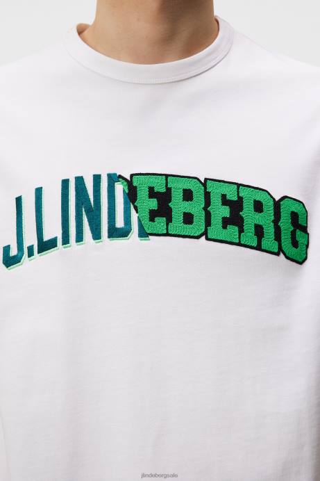 Men J.Lindeberg White Camilo Graphic T-shirt Clothing 8R62968