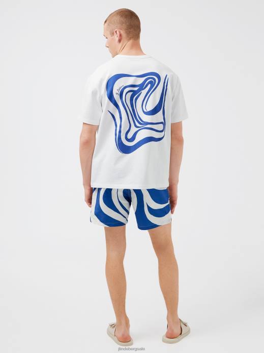 Men J.Lindeberg White Collin Logo Print T-shirt Clothing 8R622142