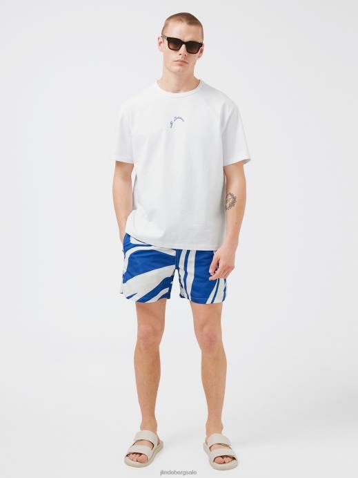 Men J.Lindeberg White Collin Logo Print T-shirt Clothing 8R622142