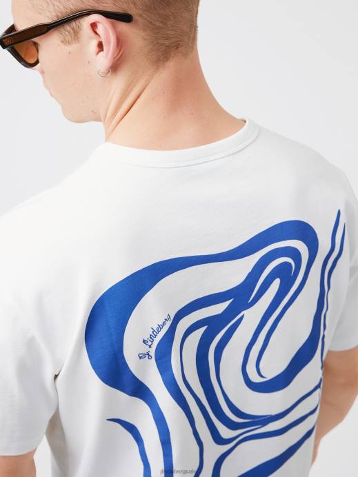 Men J.Lindeberg White Collin Logo Print T-shirt Clothing 8R622142