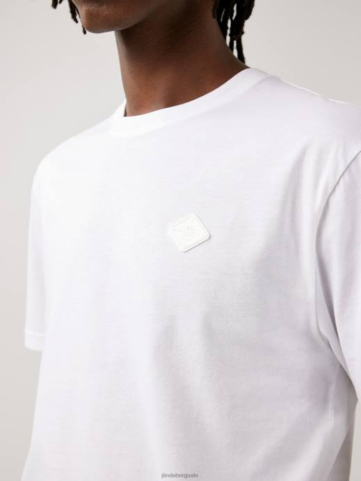 Men J.Lindeberg White Dale Logo Patch T-shirt Clothing 8R622160