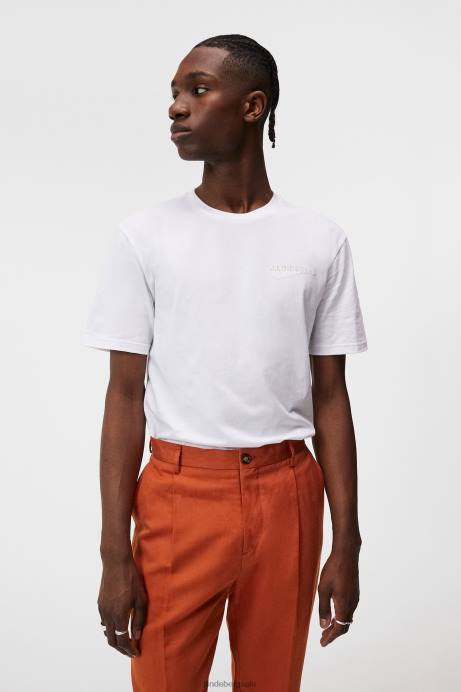 Men J.Lindeberg White Dale Seasonal Print T-shirt Clothing 8R62942