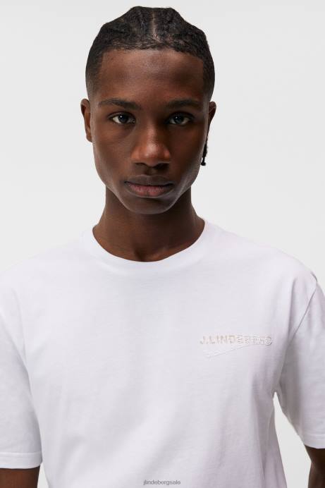 Men J.Lindeberg White Dale Seasonal Print T-shirt Clothing 8R62942