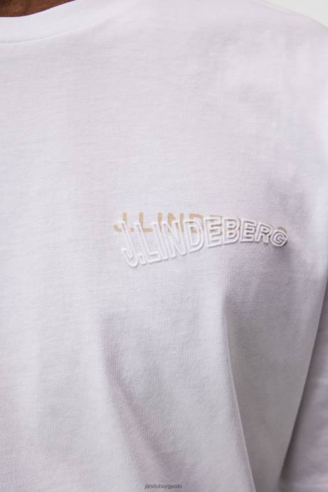 Men J.Lindeberg White Dale Seasonal Print T-shirt Clothing 8R62942