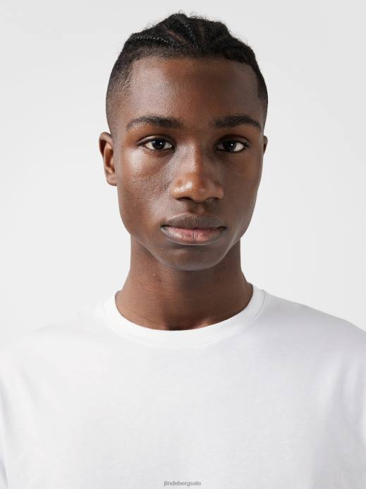 Men J.Lindeberg White Sid Basic T-shirt Clothing 8R62984