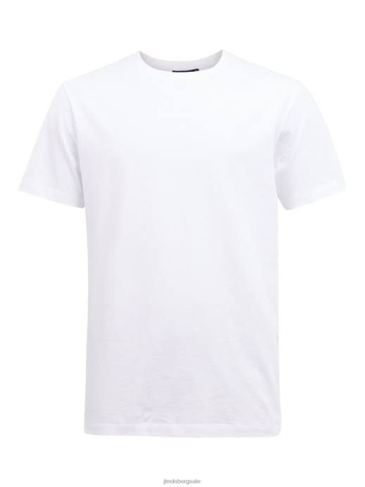 Men J.Lindeberg White Sid Basic T-shirt Clothing 8R62984