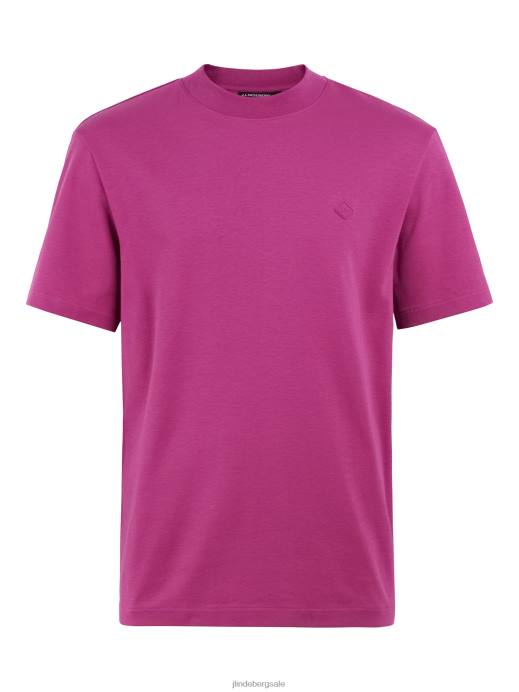 Men J.Lindeberg Wild Aster Adan Patch Mock Neck Tee Clothing 8R622138