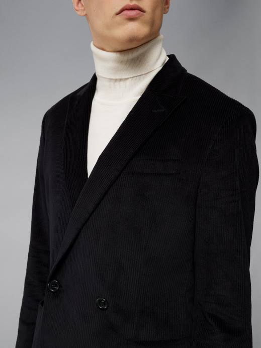Men J.Lindeberg Black Dries Corduroy Blazer Clothing 8R622556